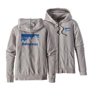 Patagonia Gray Hoodie with Blue Logo